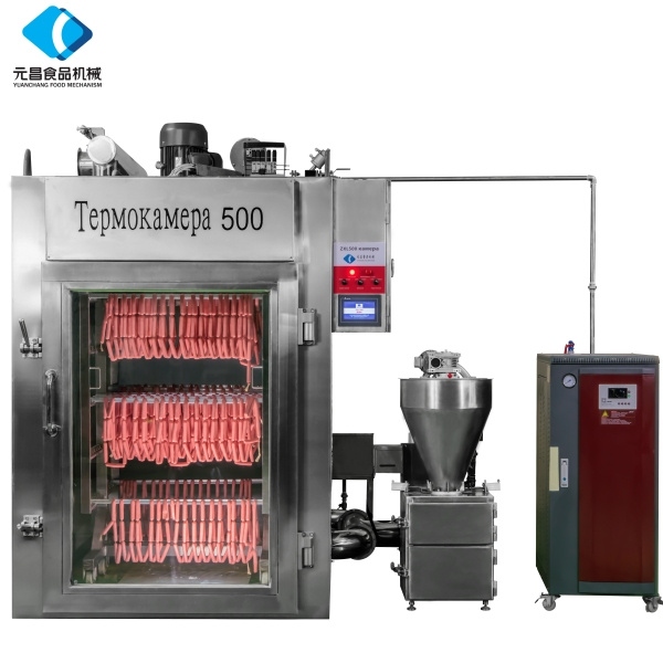 Horno Ahumador Industrial ZXL-500 – Capacidad 500 kg/ciclo – Incluye 2 carros y generadores – 380V –