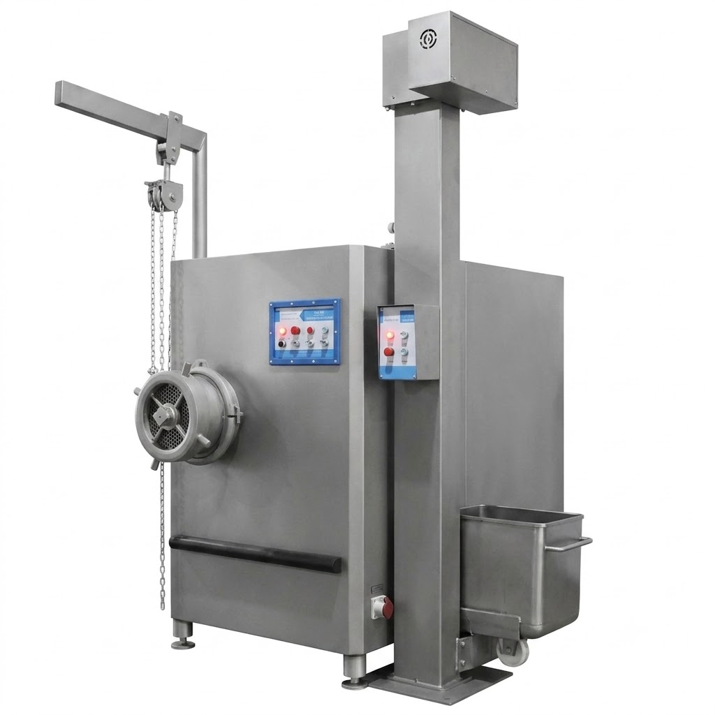 Picadora de Carne Fresca y Congelada JR-200 – Producción 3-5 T/h – Diámetro de corte Ø200mm