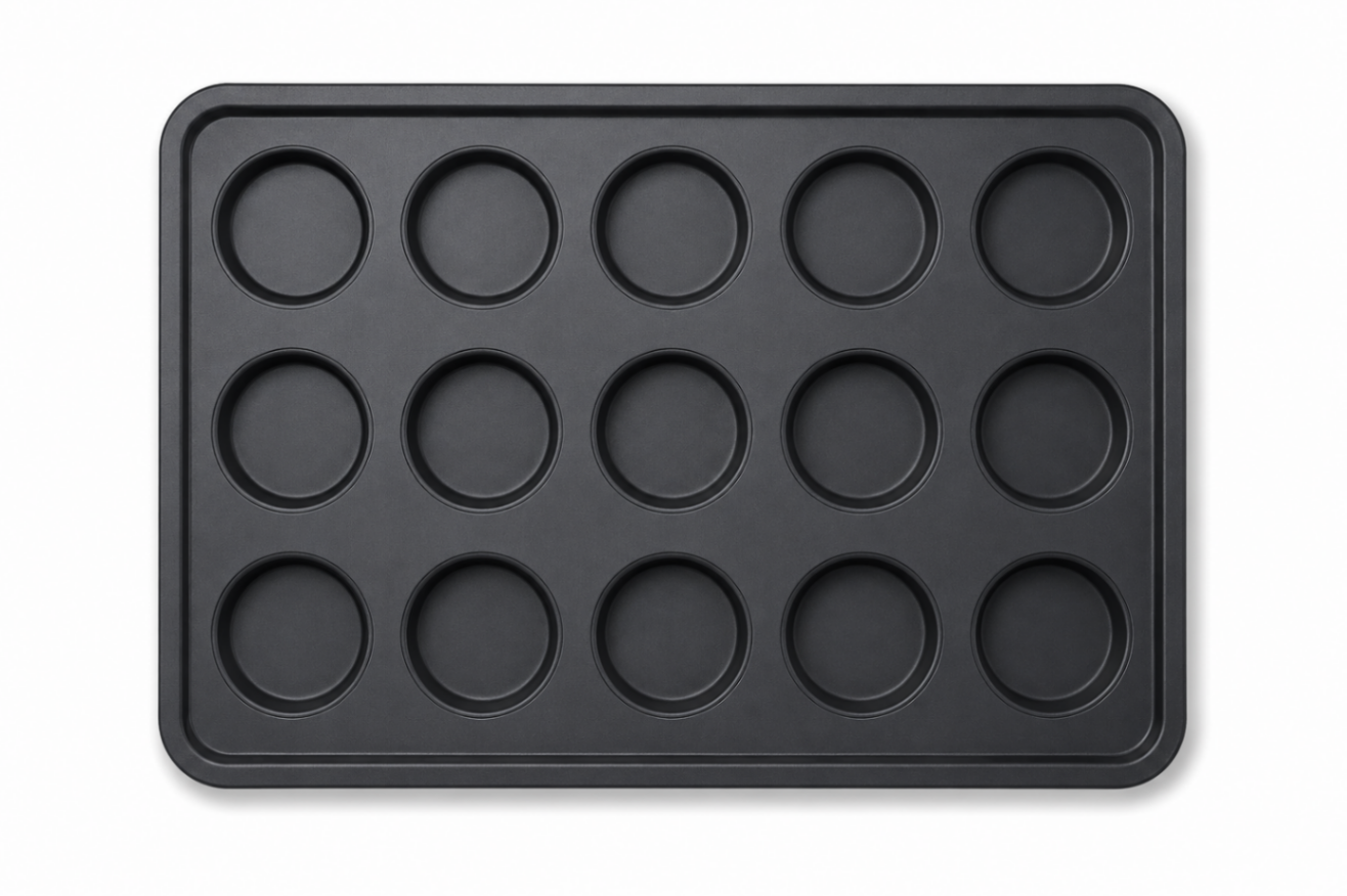 Bandeja para Pan de Hamburguesa 3,5" de 15 Cavidades | Acero Aluminizado y Teflón TS12509136