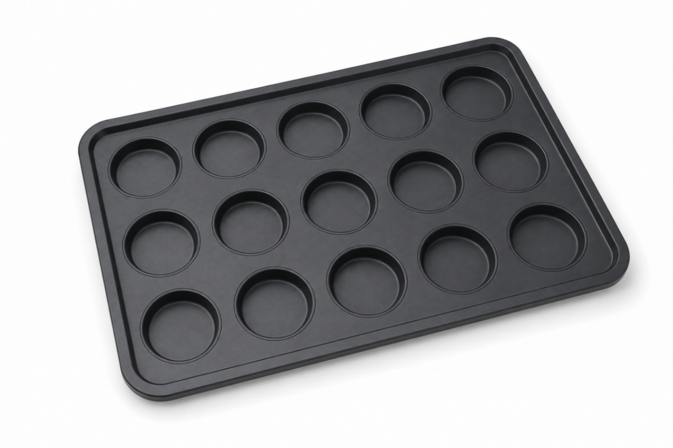 Bandeja para Pan de Hamburguesa 3,5" de 15 Cavidades | Acero Aluminizado y Teflón TS12509136