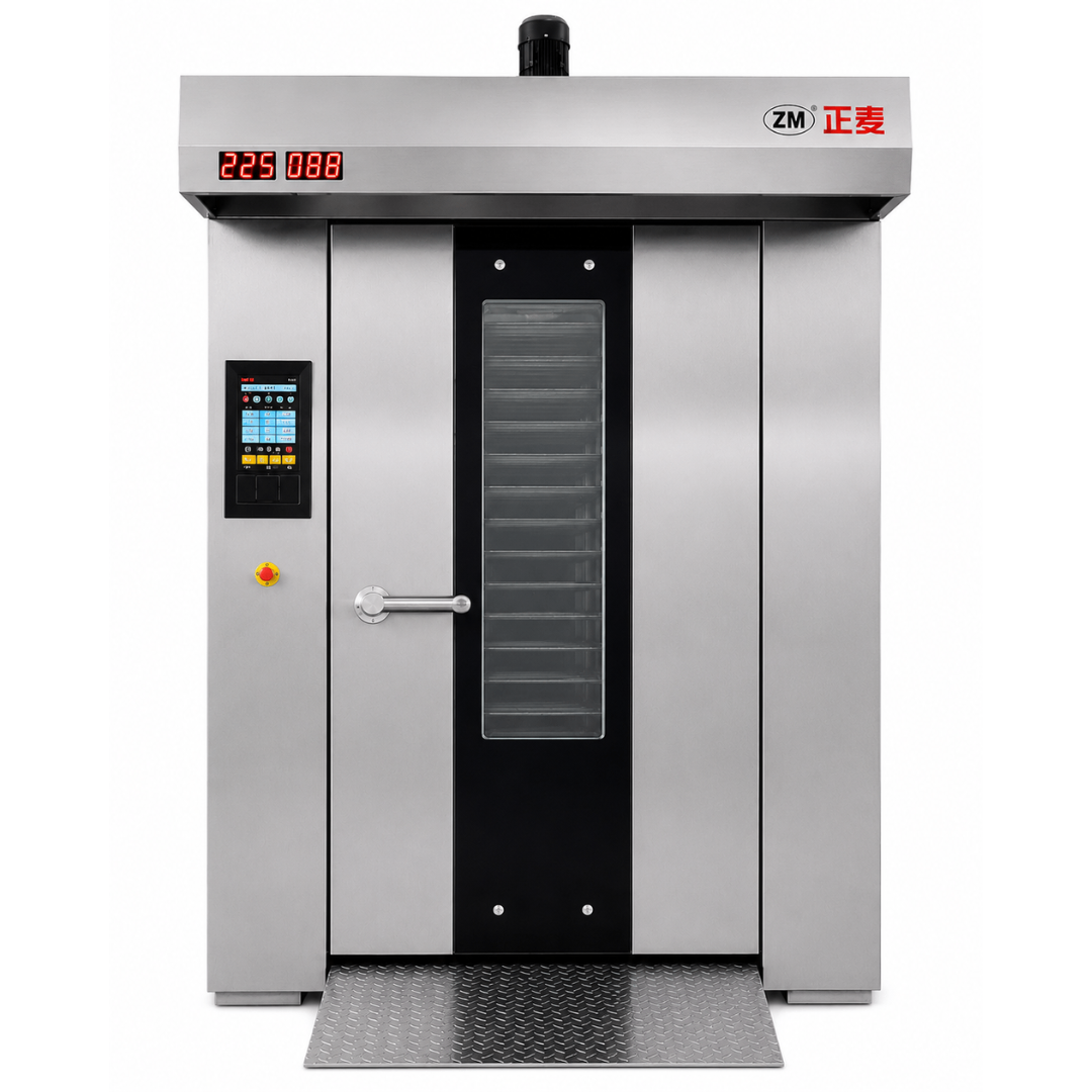 Horno Rotativo Diésel ZMZK-32C – 32 Bandejas – Tipo Ancho – Panel Digital