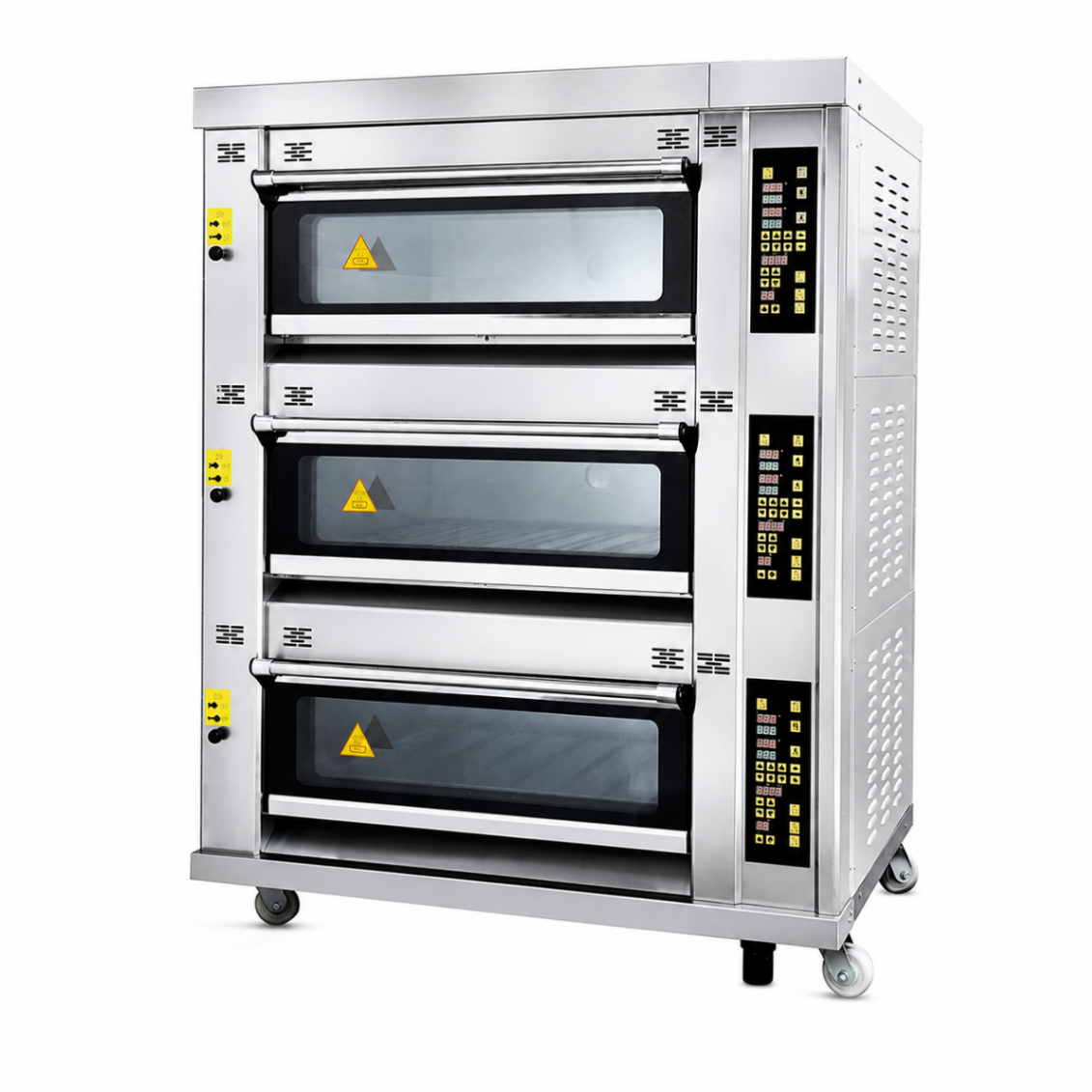 Horno Eléctrico de Piso 3 Cámaras 6 Bandejas 400×600mm con Vapor y Piedra S-302F - FULL