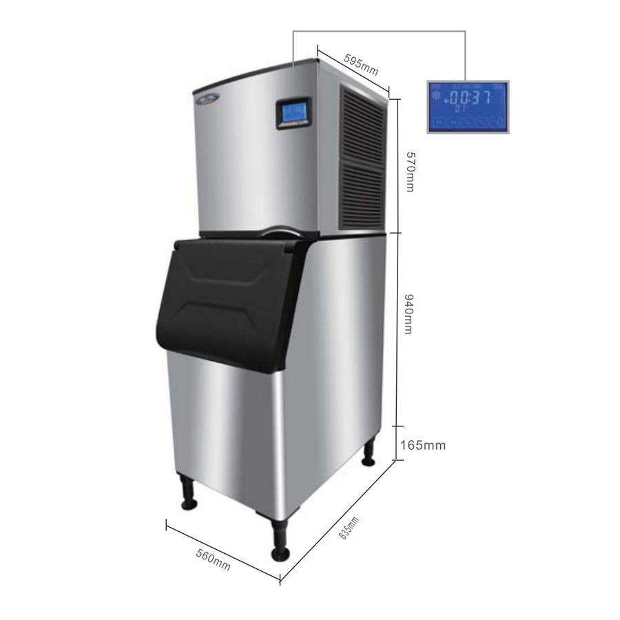 Máquina de Hielo en Cubitos Profesional Alta Capacidad - TF-350 - 159kg/24h