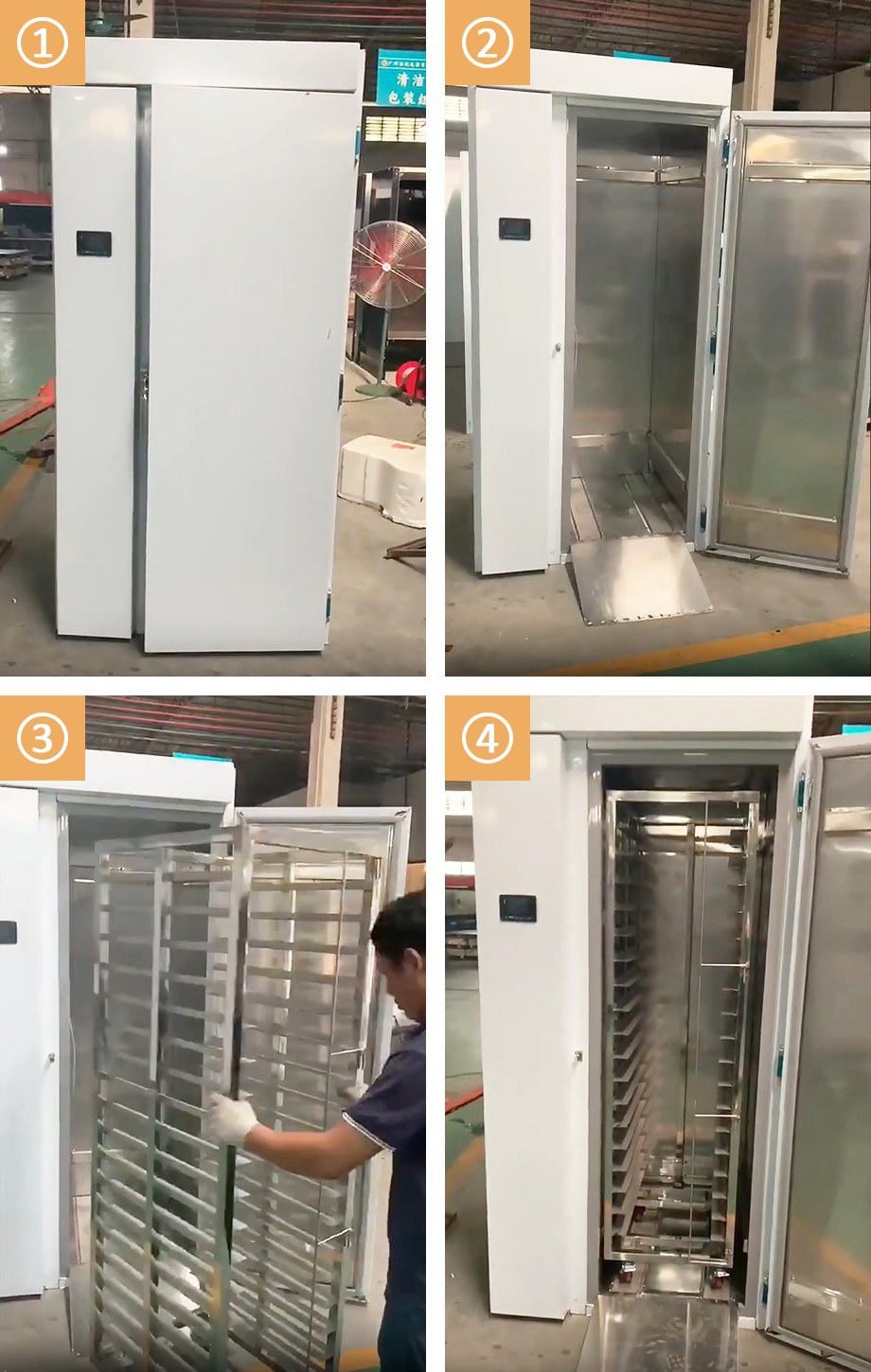 Abatidor de Temperatura Industrial Roll-In 1045 Litros para Hostelería | Táctil EVCO BCF40-RR