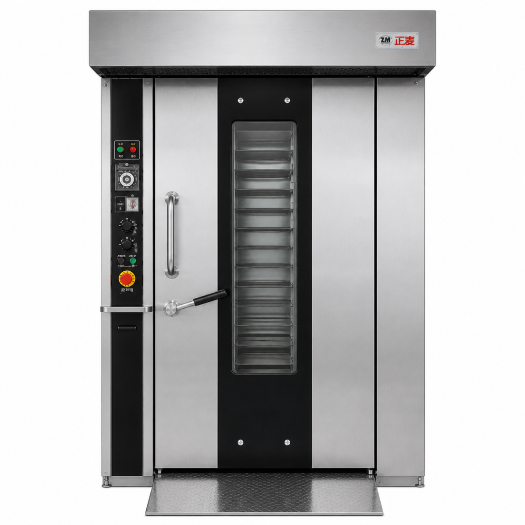 Horno Rotativo Industrial Eléctrico ZMZZ-32D – 32 Bandejas – Carro Rack – Panel Manual
