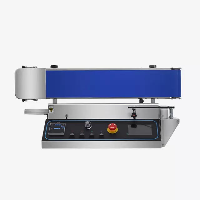 Selladora de Banda Continua Industrial 16 m/min con Impresora Ink-jet para Packaging | FRP-810I