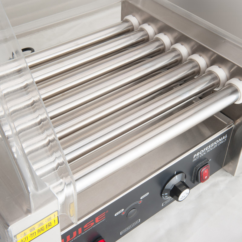 Parrilla de rodillos para hot dogs WOT-7 – 7 Rodillos – Control de temperatura – 220V – 1.05 kW