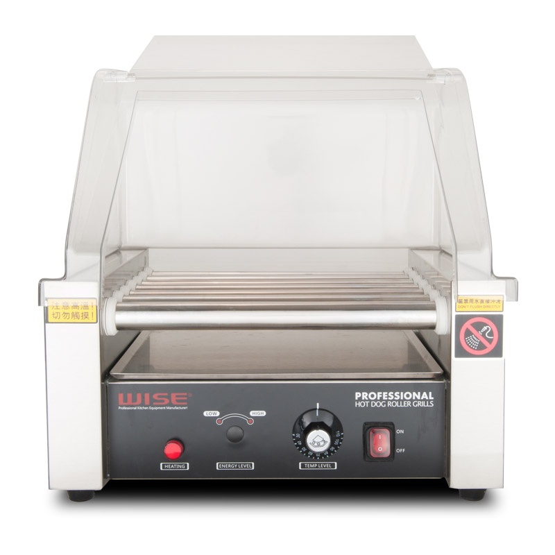 Parrilla de rodillos para hot dogs WOT-7 – 7 Rodillos – Control de temperatura – 220V – 1.05 kW