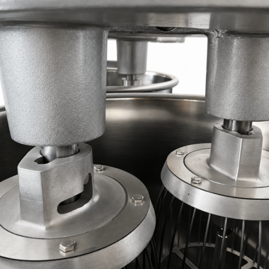 Batidora Planetaria Industrial Doble Cabezal 48L para Panadería | Elevación Automática S-40LD