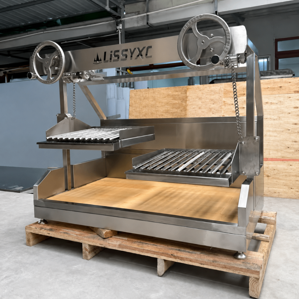 Parrilla Profesional de Carbón CH-1350 – Doble Parrilla en V – Acero Inoxidable 304