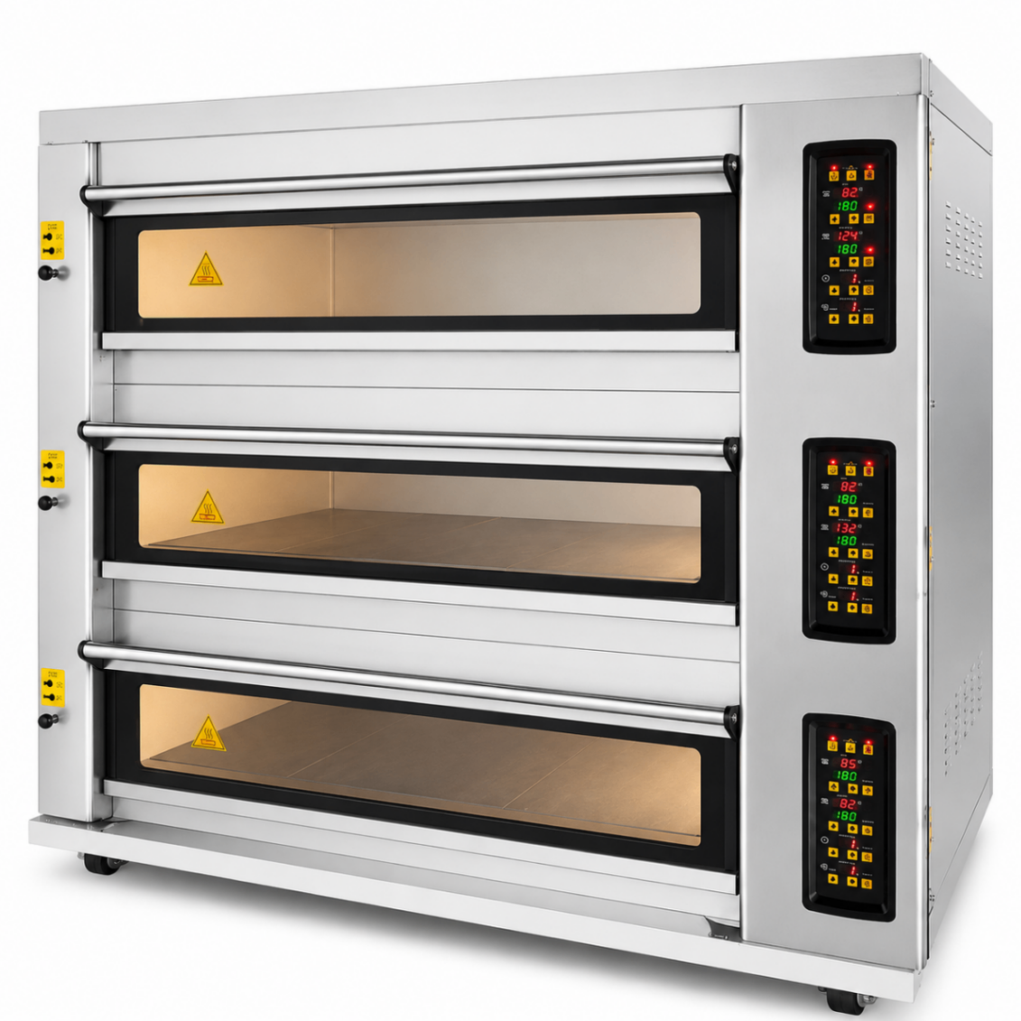 Horno a Gas de Piso 3 Cámaras 9 Bandejas 400×600mm con Vapor y Piedra S-303GF - FULL