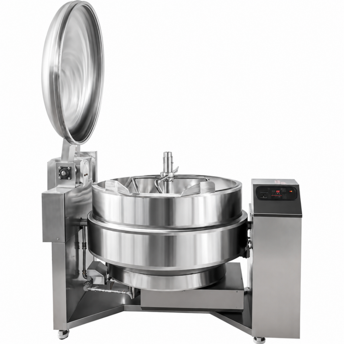 Sarten Volcable 600 Lts Electrica Vuelco Electrico con Valvula Lateral y Tapa Electrica Mixer - FULL