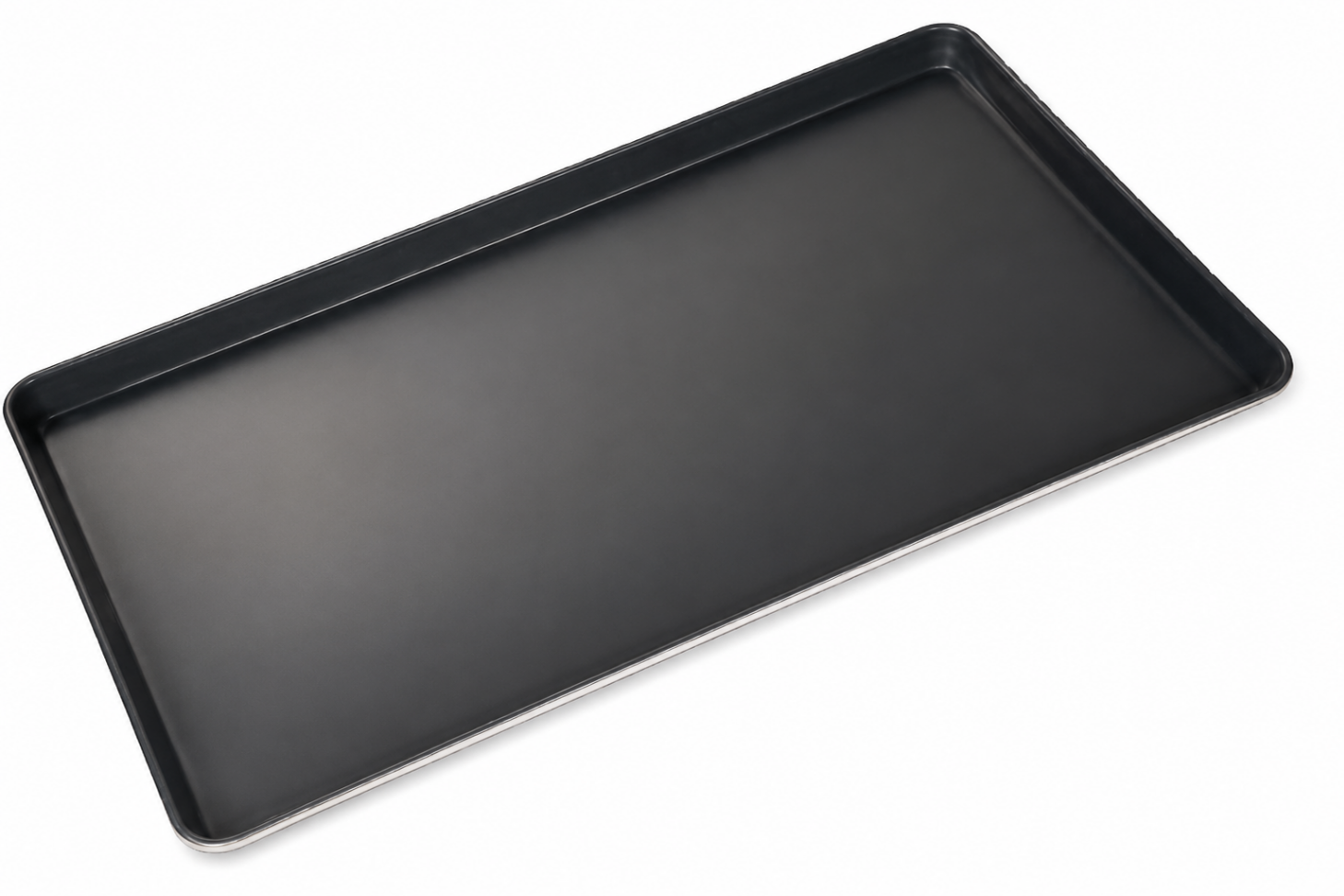 Bandeja Plana de Acero Aluminizado 600×400×20 mm para Panadería | Teflón y Borde con Varilla TS1305
