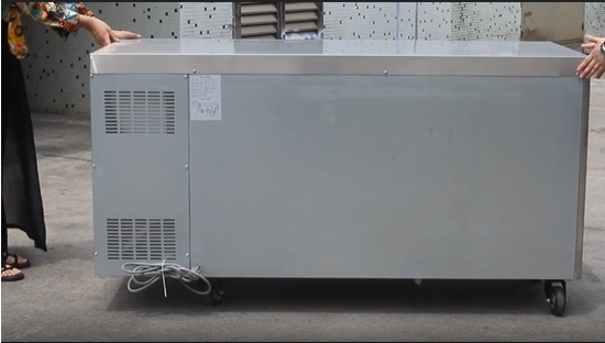 Mesa Fría GN 1/1 de 4 Puertas de Cristal | Mostrador de Frío Positivo 2250mm con Dixell | TG23L4G