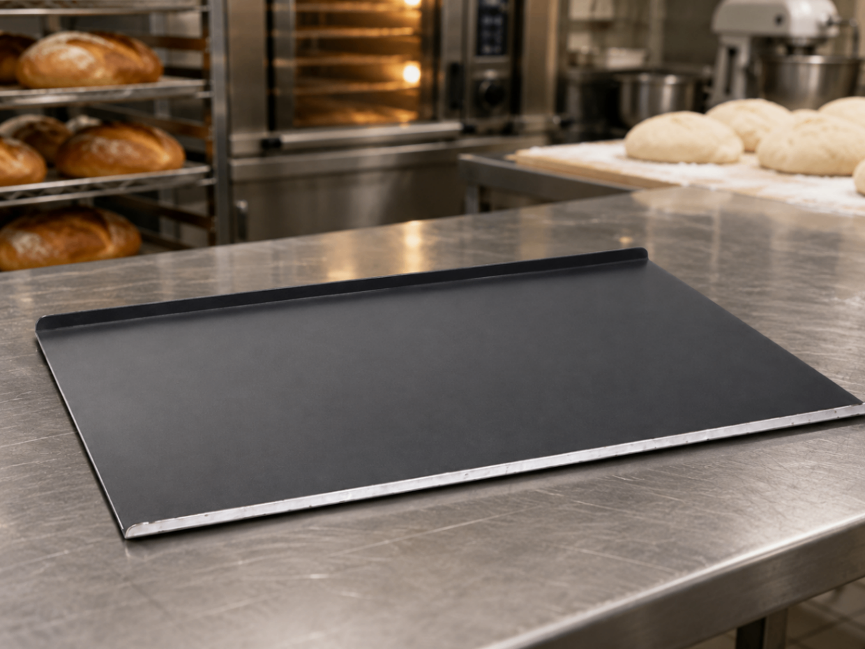 Bandeja en U de Acero Aluminizado 600×400×20 mm para Panadería | Teflón TS1335