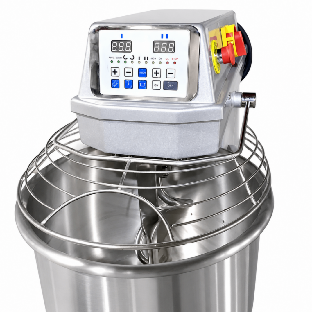 Amasadora Espiral Industrial 80kg de Masa para Panadería | 50kg de Harina y Cuba de 100L S1-50M