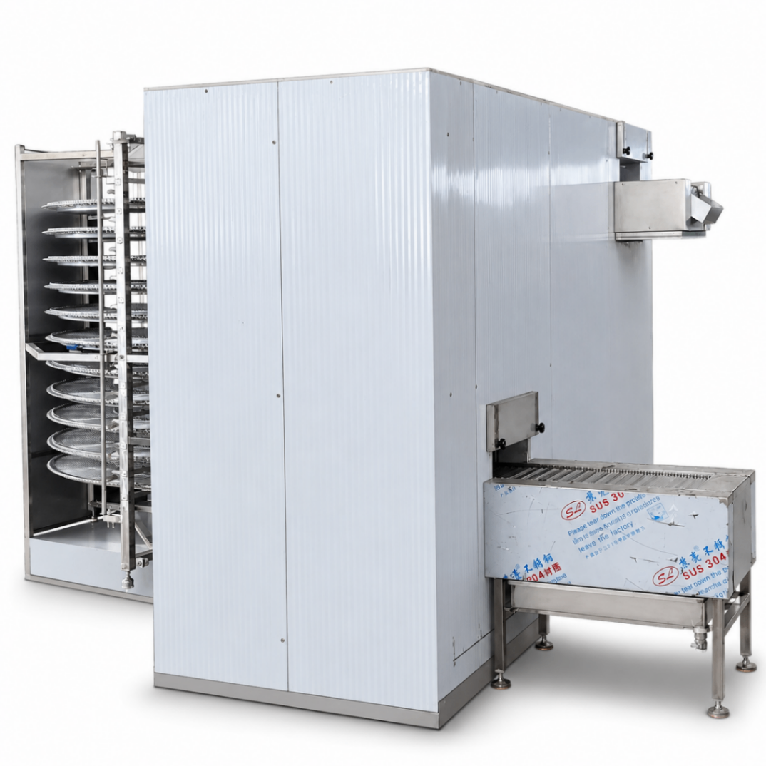 Congelador Espiral Industrial 250kg/h para Alimentos | Sistema Bitzer FSL250A