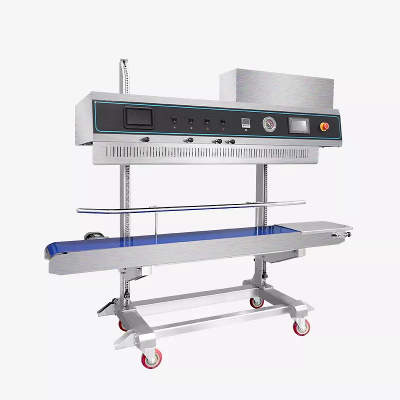 Selladora de Banda Continua Industrial 10 m/min con Impresora Ink-jet para Packaging | FRP-1120LH