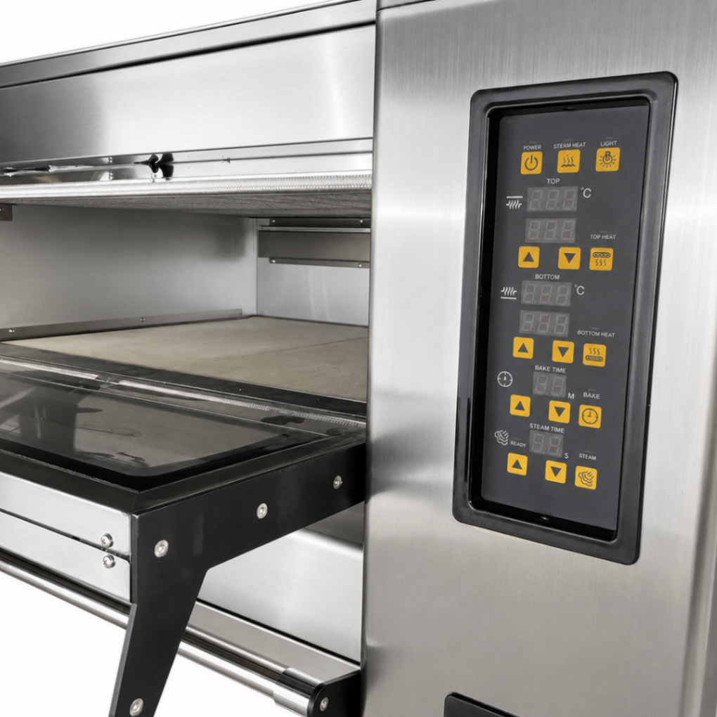 Horno Eléctrico de Piso 4 Cámaras 8 Bandejas 400×600mm con Vapor y Piedra S-402F - FULL