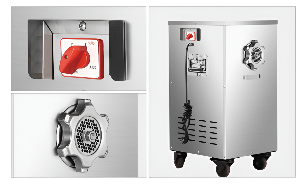 Picadora de Carne Industrial 220 kg/h para Carnicerías | Diseño Cóncavo-Convexo 2200W OT-3-DJ22