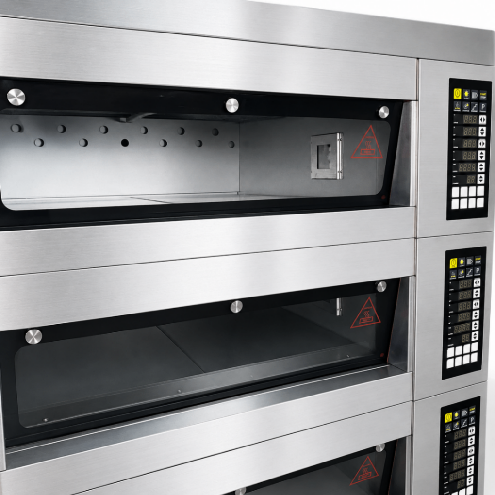 Horno Eléctrico de Piso Estilo Europeo 3 Cámaras 6 Bandejas 400×600mm S-E302 - ESTÁNDAR