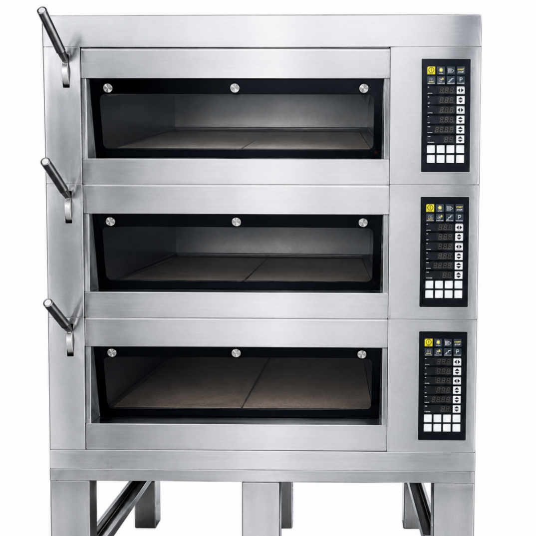 Horno Eléctrico de Piso Estilo Europeo 3 Cámaras 6 Bandejas 400×600mm S-E302 - ESTÁNDAR