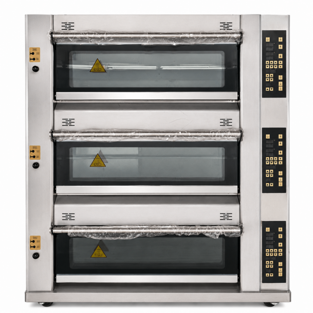 Horno Eléctrico de Piso 3 Cámaras 6 Bandejas 400×600mm S-302 - ESTÁNDAR