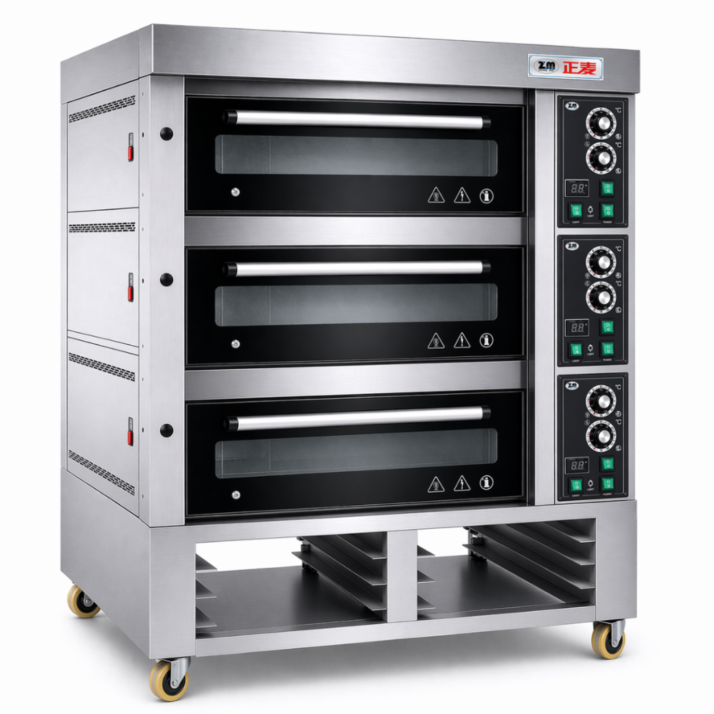 Horno de Piso a Gas ZMC-306M – Panel Control Manual – 3 Cámaras – 220V – 0.2 kW