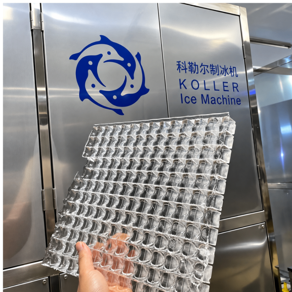 Máquina Industrial de Hielo en Cubos CV1000 – 1 Ton/día – Condensación por Agua