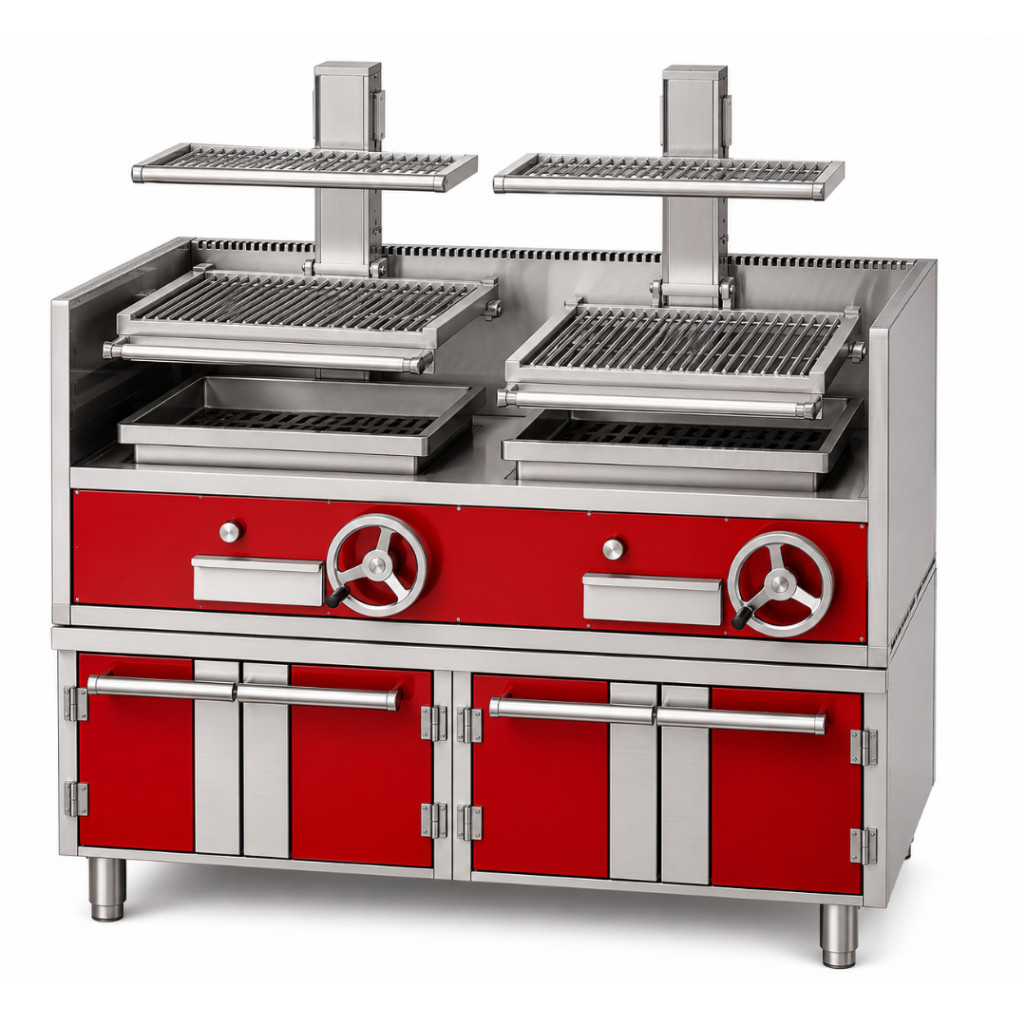 Parrilla Profesional de Carbón CH-1503 – Doble Parrilla en V – Acero Inoxidable 304